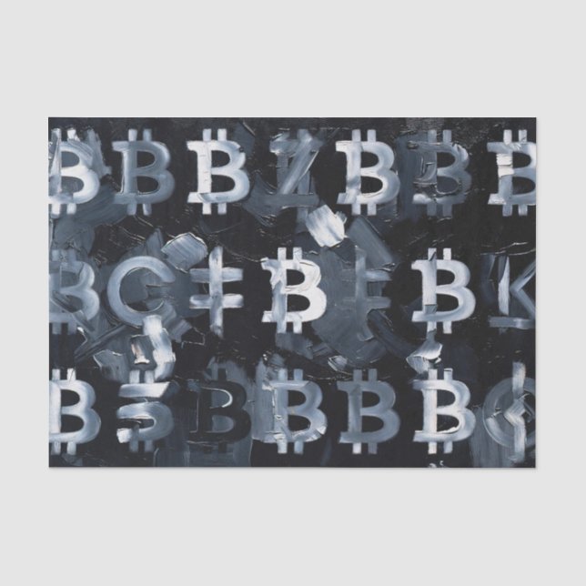 Symbols of Bitcoin (Style: 2) Tissue Paper (Front)