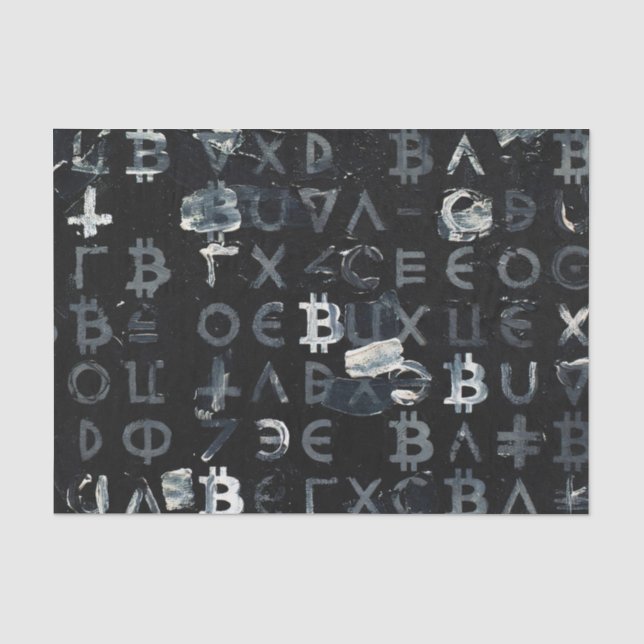 Symbols of Bitcoin (Style: 4) Tissue Paper (Front)
