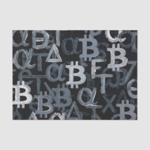 Symbols of Bitcoin (Style: 6) Tissue Paper