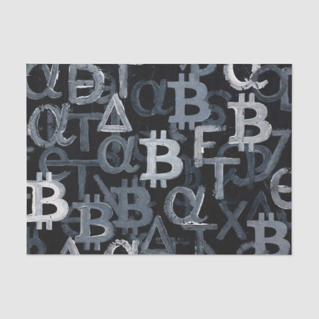 Symbols of Bitcoin (Style: 6) Tissue Paper (Front)