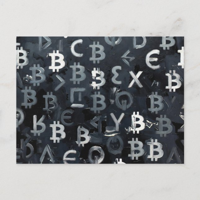 Symbols of Bitcoin (Style: 7) Postcard (Front)