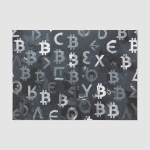 Symbols of Bitcoin (Style: 7) Tissue Paper