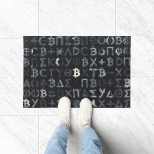Symbols of Bitcoin (Style: 9) Doormat
