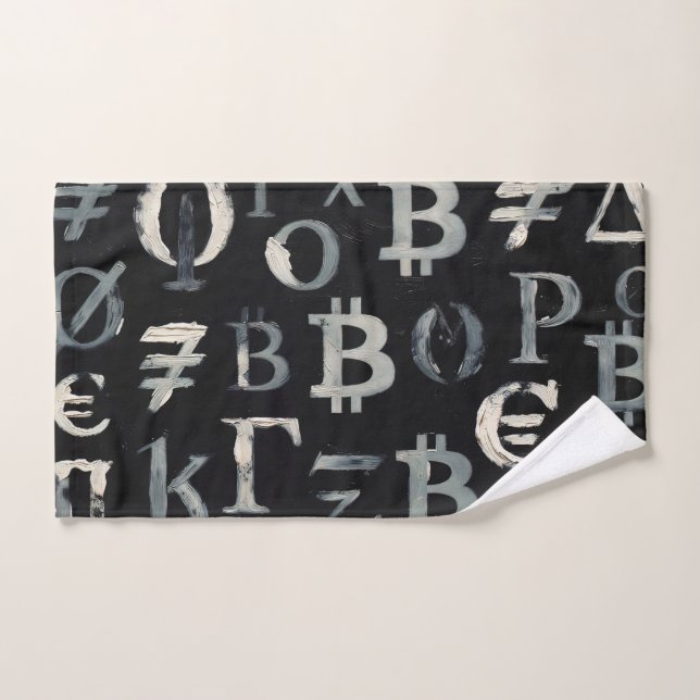 Symbols of Bitcoin (Style: C) Bath Towel Set (Hand Towel)