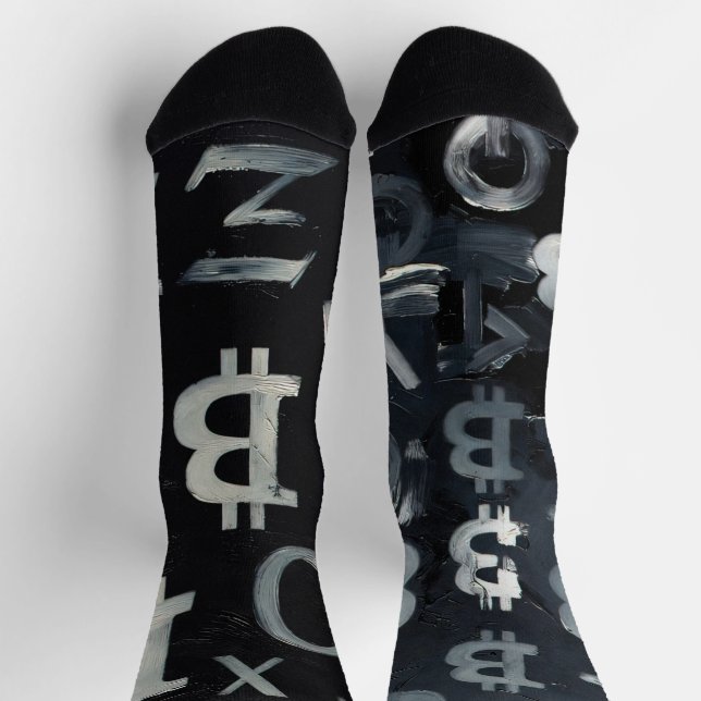 Symbols of Bitcoin (Style: C) Socks (Top)
