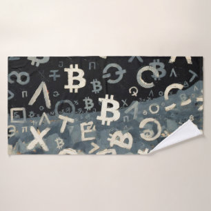 Symbols of Bitcoin (Style: D) Bath Towel Set