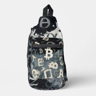 Symbols of Bitcoin (Style: D) Sling Bag