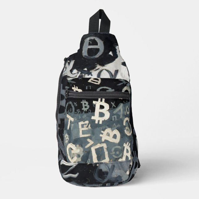 Symbols of Bitcoin (Style: D) Sling Bag (Front)