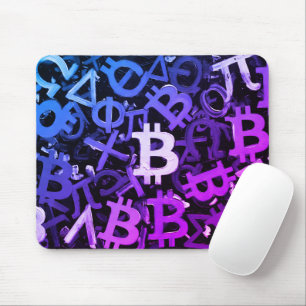Symbols of Bitcoin (Style: Miami Purple - 3) Mouse Pad