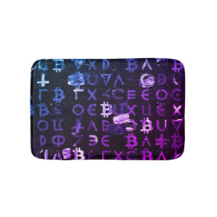 Symbols of Bitcoin (Style: Miami Purple - 4) Bath Mat