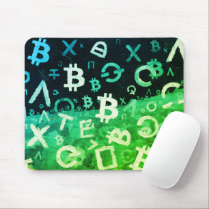 Symbols of Bitcoin (Style: Profit Green - 10) Mouse Pad