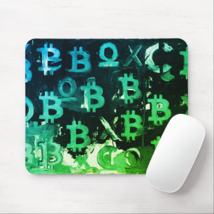 Symbols of Bitcoin (Style: Profit Green - 15) Mouse Pad