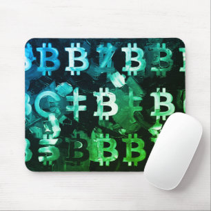 Symbols of Bitcoin (Style: Profit Green - 2) Mouse Pad