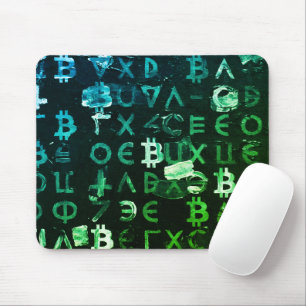 Symbols of Bitcoin (Style: Profit Green - 4) Mouse Pad