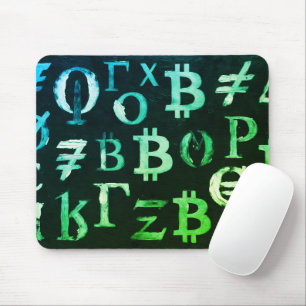 Symbols of Bitcoin (Style: Profit Green - 8) Mouse Pad