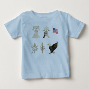 Symbols of Freedom: Minimalist American Icons Baby T-Shirt