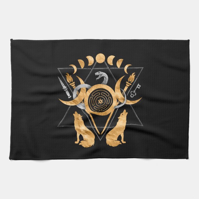 Symbols of Hecate Tea Towel (Horizontal)