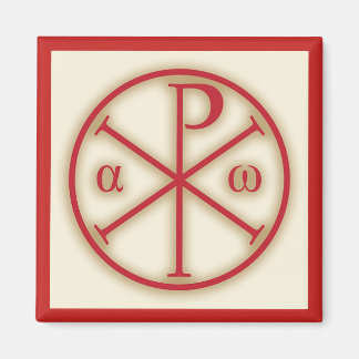 Symbols of Jesus Christ: Chi-Rho, Alpha and Omega Magnet