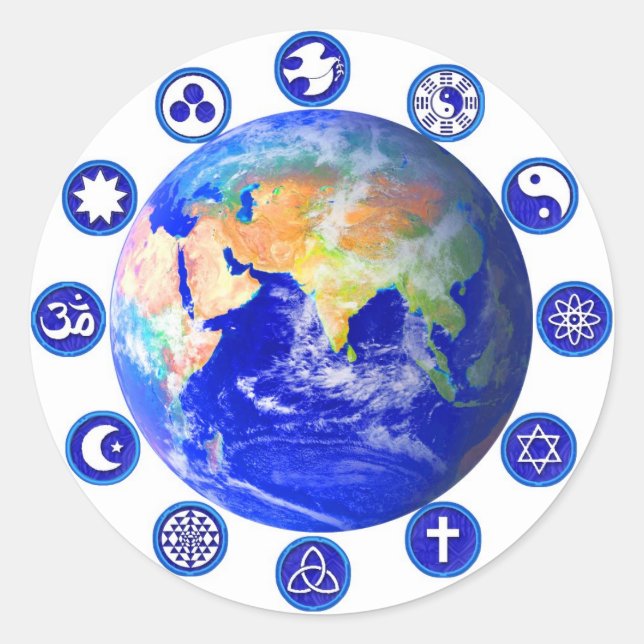 Symbols of Peace and Unity Classic Round Sticker (Front)