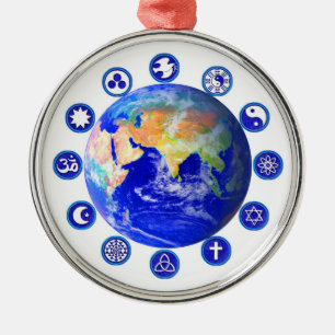 Symbols of peace, unity and religion metal ornament