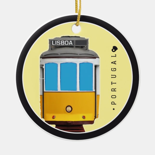 Symbols of Portugal - Lisbon Tramway Ceramic Ornament (Front)