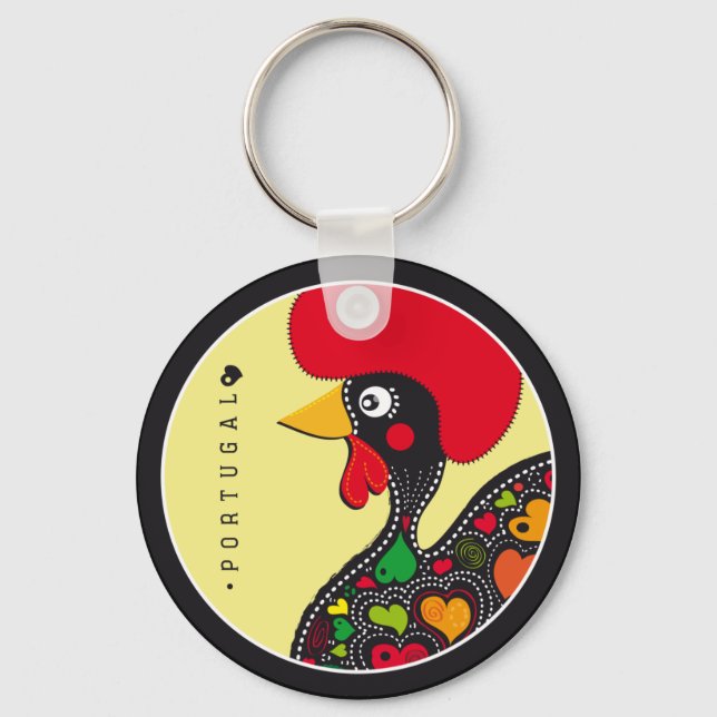 Symbols of Portugal - Rooster Key Ring (Front)