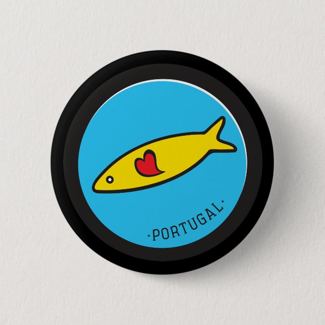 Symbols of Portugal - Sardine Nr. 02 6 Cm Round Badge (Front)
