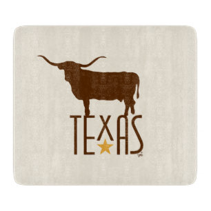 Symbols of Texas, Longhorn, brown Cutting Board