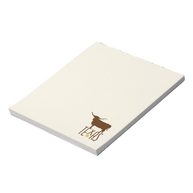 Symbols of Texas, Longhorn, brown Notepad (Rotated)