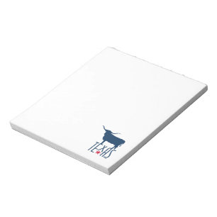 Symbols of Texas, Longhorn, navy Notepad