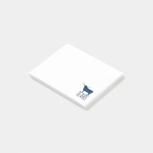 Symbols of Texas, Longhorn, navy Post-it Notes