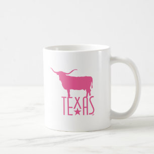 Symbols of Texas, Longhorn, pink Coffee Mug