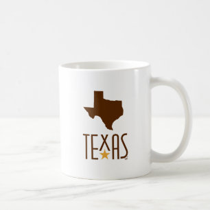 Symbols of Texas, State of Texas, brown Coffee Mug