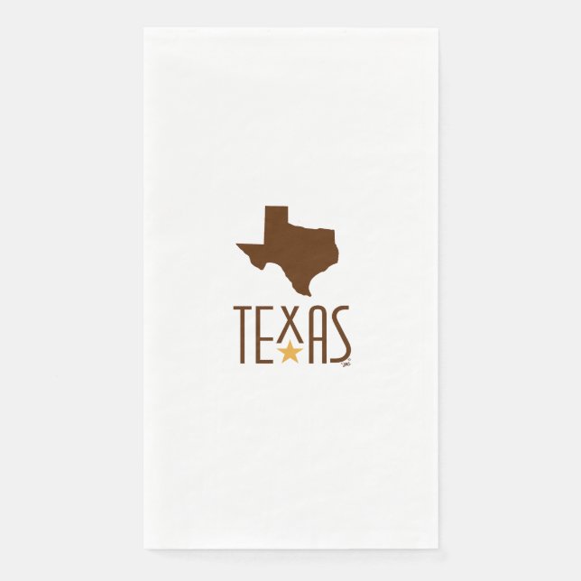 Symbols of Texas, State of Texas, brown Napkin (Front)