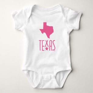 Symbols of Texas, state of Texas, pink Baby Bodysuit