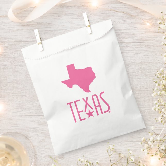 Symbols of Texas, state of Texas, pink Favour Bag (Clipped)