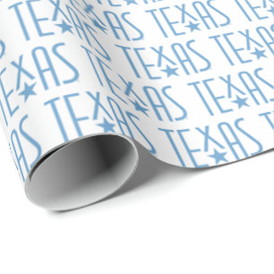 Symbols of Texas, Texas and Star Blue Wrapping Paper