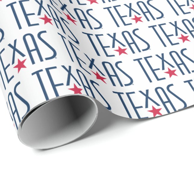 Symbols of Texas, Texas and Star Navy Wrapping Paper (Roll Corner)