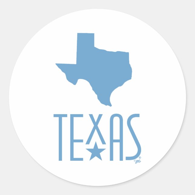 Symbols of Texas, Texas, blue Classic Round Sticker (Front)