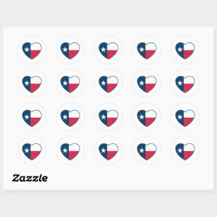 Symbols of Texas, Texas Flag, Heart Classic Round Sticker