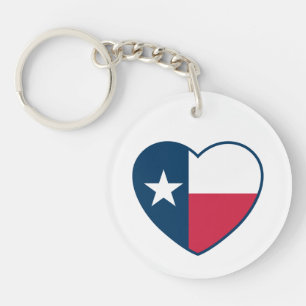 Symbols of Texas, Texas Flag, Heart Key Ring