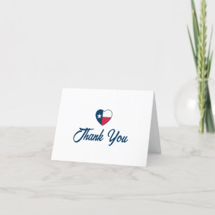 Symbols of Texas, Texas Flag, Heart Thank You Card