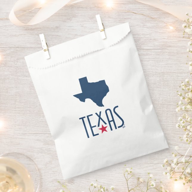Symbols of Texas, Texas, navy blue Favour Bag (Clipped)