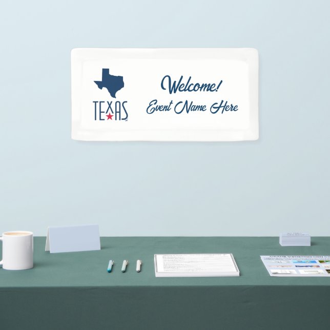Symbols of Texas, Texas State, Navy Banner (Tradeshow)