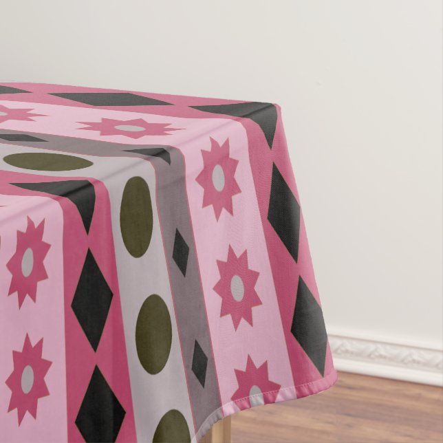 SYMBOLS pink large print Tablecloth (In Situ)