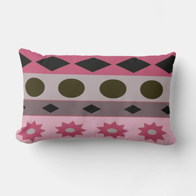 SYMBOLS pink Lumbar Cushion (Front)