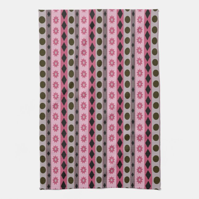 SYMBOLS pink Tea Towel (Vertical)