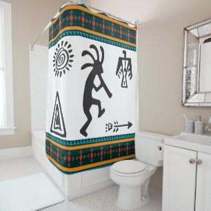 Symbols Silhouette Simple Kokopelli Shower Curtain