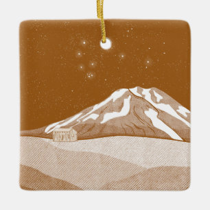 Syme Hut Mount Taranaki Ceramic Ornament