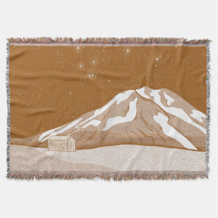 Syme Hut Mount Taranaki Throw Blanket